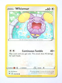 Whismur 135/185 (NM, Pokemon Card, Vivid Voltage, 2020, Colorless, Common) - Image 1