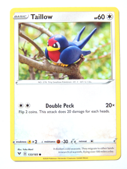 Taillow 133/185 (NM, Pokemon Card, Vivid Voltage, 2020, Colorless, Common) - Image 1