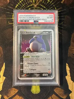 Pokemon Rocket's Snorlax ex 104/109 Team Rocket Returns PSA 6 - Image 1