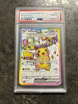 2024 POKEMON SSP EN-SURGING SPARKS ULTRA RARE #219 PIKACHU EX PSA 10 - Image 1