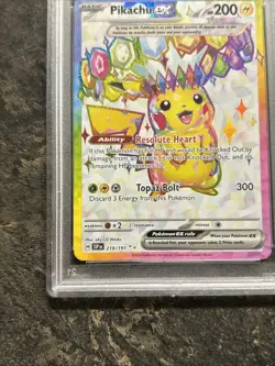 2024 POKEMON SSP EN-SURGING SPARKS ULTRA RARE #219 PIKACHU EX PSA 10 - Image 2