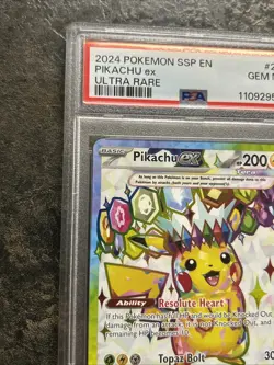 2024 POKEMON SSP EN-SURGING SPARKS ULTRA RARE #219 PIKACHU EX PSA 10 - Image 5