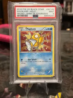 2016 POKEMON XY BLACK STAR XY143 MAGIKARP HOLO PROMO SHINY MEGA GYARADOS PSA 9 - Image 1