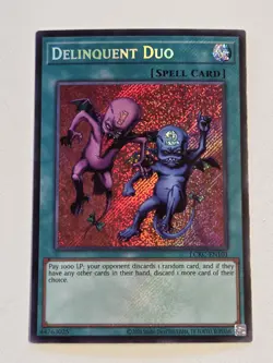 Delinquent Duo LCKC-EN101 Secret Rare Yugioh Legendary Collection Kaiba Mint - Image 1