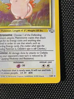 Clefable Jungle Card 1/64 Holo Unlimited Holo Rare Pokemon TCG LP/NM - Image 4