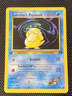 Sabrina's Psyduck 99/132 1st Edition Gym Challenge Common Pokemon Card LP/NM - Image 1