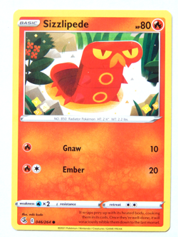 Sizzlipede 046/264 (NM, Pokemon Card, Fusion Strike, 2021, Fire, Common) - Image 1