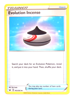 Evolution Incense 163/202 (NM, Pokemon Card, Sword & Shield, Item, Uncommon) - Image 1