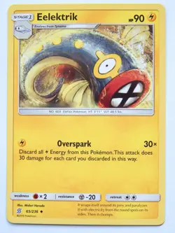 Eelektrik 65/236 (NM, Pokemon Card, Unified Minds, 2019, Lightning, Uncommon) - Image 1