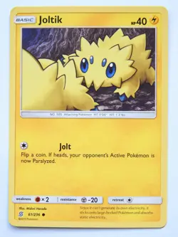 Joltik 61/236 (NM, Pokemon Card, Unified Minds, 2019, Lightning, Common) - Image 1