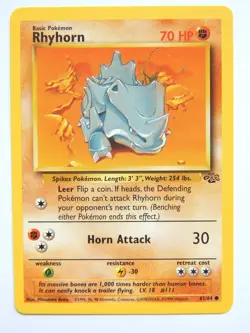 Rhyhorn 61/64 (NM, Pokemon Card, Vintage , Jungle, 1999, Fighting, Common) - Image 1