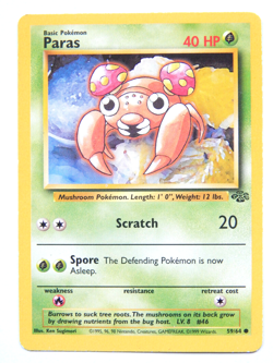 Paras 59/64 (NM, Pokemon Card, Vintage , Jungle, 1999, Grass, Common) - Image 1