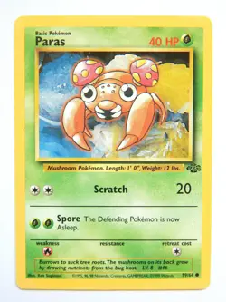 Paras 59/64 (LP, Pokemon Card, Vintage , Jungle, 1999, Grass, Common) - Image 1