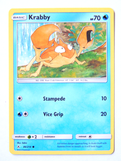 Krabby 46/214 (NM, Pokemon Card, Unbroken Bonds, 2019, Water, Common) - Image 1