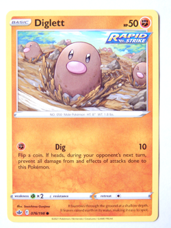Diglett 076/198 (NM, Pokemon Card, Chilling Reign, 2021, Fighting, Common) - Image 1