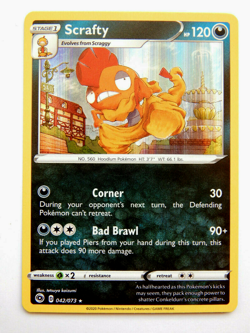 Scrafty 042/073 (Pokemon Card, Champion's Path, 2020, Darkness, Holo Rare) - Image 1