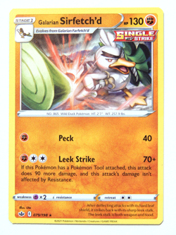 Galarian Sirfetch'd 079/198 (NM, Pokemon Card, Chilling Reign, Fighting, Rare) - Image 1