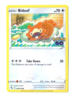 Bidoof 059/078 (NM, Pokemon Card, Pokemon Go, 2022, Colorless, Common) - Image 1
