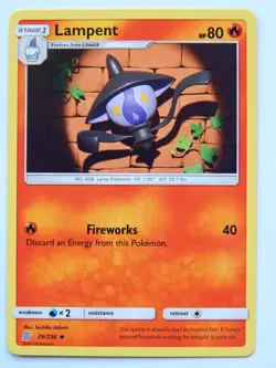 Lampent 29/236 (NM, Pokemon Card, Unified Minds, 2019, Fire, Uncommon) - Image 1