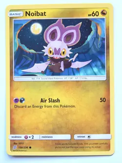 Noibat 158/236 (NM, Pokemon Card, Unified Minds, 2019, Dragon, Common) - Image 1