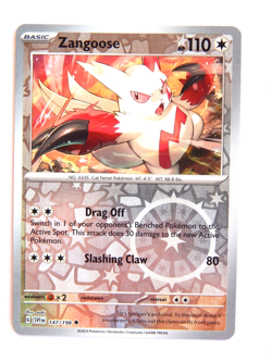 Zangoose 147/198 NM Pokemon Card Scarlet & Violet SVI EN Colorless Reverse Holo - Image 1
