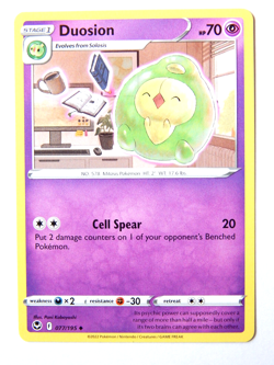 Duosion 077/195 (NM, Pokemon Card, Silver Tempest, 2022, Psychic, Uncommon) - Image 1