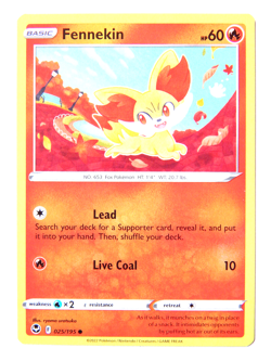 Fennekin 025/195 (NM, Pokemon Card, 2022, Silver Tempest, Fire, Common) - Image 1