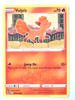 Vulpix 017/195 (NM, Pokemon Card, 2022, Silver Tempest, Fire, Common) - Image 1