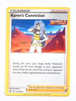 Karen's Conviction 144/198 (NM, Pokemon Card, Chilling Reign, Uncommon) - Image 1
