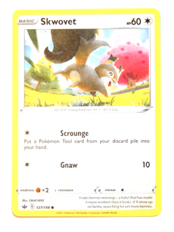 Skwovet 127/198 (NM, Pokemon Card, Chilling Reign 2021, Colorless, Common) - Image 1
