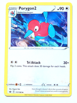 Porygon2 117/198 (NM, Pokemon Card, Chilling Reign 2021, Colorless, Uncommon) - Image 1
