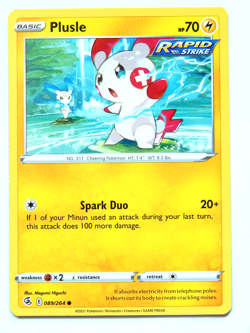 Plusle 089/264 (NM, Pokemon Card, Fusion Strike, 2021, Lightning, Common) - Image 1