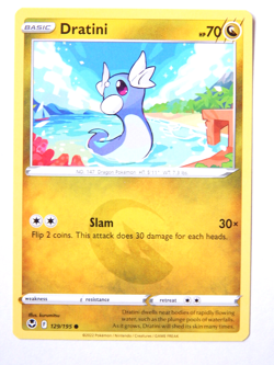 Dratini 129/195 (NM, Pokemon Card, Silver Tempest, 2022, Dragon, Common) - Image 1