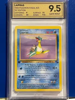 LAPRAS 25/62 Rare 1st Edition Fossil Pokemon Card 1999 tcg wotc OCE GEM MINT 9.5 - Image 1