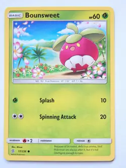 Bounsweet 17/236 (NM, Pokemon Card, Unified Minds, 2019, Grass, Common) - Image 1