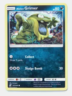 Alolan Grimer 127/236 (NM, Pokemon Card, Unified Minds, 2019, Darkness, Common) - Image 1
