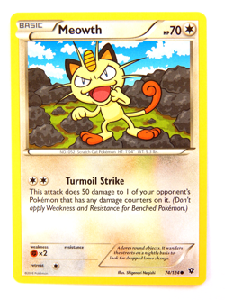 Meowth 74/124 (NM, Pokemon Card, Fates Collide, 2016, Colorless, Common) - Image 1