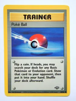 Poke Ball 64/64 (LP, Pokemon Card, Vintage , Jungle, 1999, Trainer, Common) - Image 1