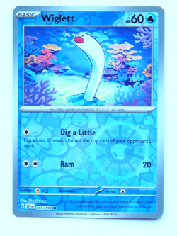 Wiglett 056/198 NM Pokemon Card Scarlet & Violet SVI EN 2023 Water Reverse Holo - Image 1