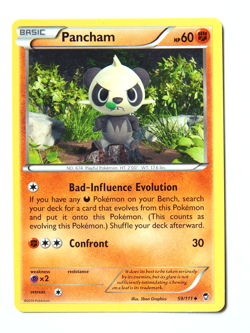 Pancham 59/111 (NM, Pokemon Card, Furious Fists, 2014, Fighting, Uncommon) - Image 1