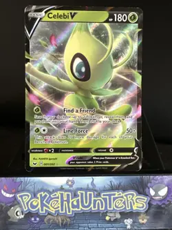 Pokemon Card Celebi V 001/202 Sword & Shield Holo Ultra Rare Light Played - Image 1