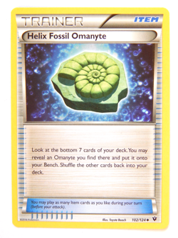 Helix Fossil Omanyte 102/124 (NM, Pokemon Card, Fates Collide, Item, Uncommon) - Image 1