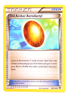 Old Amber Aerodactyl 106/124 (NM, Pokemon Card, Fates Collide, Item, Uncommon) - Image 1