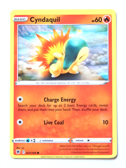 Cyndaquil 023/189 (NM, Pokemon Card, Astral Radiance, 2022, Fire, Common) - Image 1