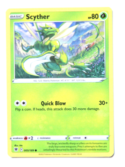 Scyther 005/189 (NM, Pokemon Card, Astral Radiance, 2022, Grass, Common) - Image 1