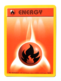 Fire Energy 98/102 NM Pokemon Card Vintage Base Set 1999 Fire Common - Image 1