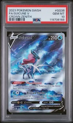 POKEMON SWORD AND SHIELD CROWN ZENITH GG38 SUICUNE V PSA 10 - Image 1