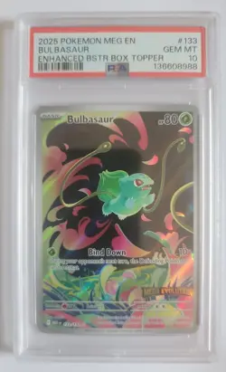 PSA 10 - Bulbasaur 133/132 Stamped Box Topper Promo Pokemon Mega Evolution - Image 1