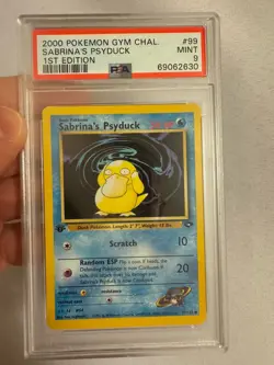 2000 Pokemon - 1st Edition Sabrina’s Psyduck Gym Challenge 99/132 - PSA 9 Mint! - Image 2