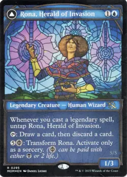 MTG FOIL Rona, Herald of Invasion / Rona, Tolarian Obliterator MOM Magic Card - Image 1